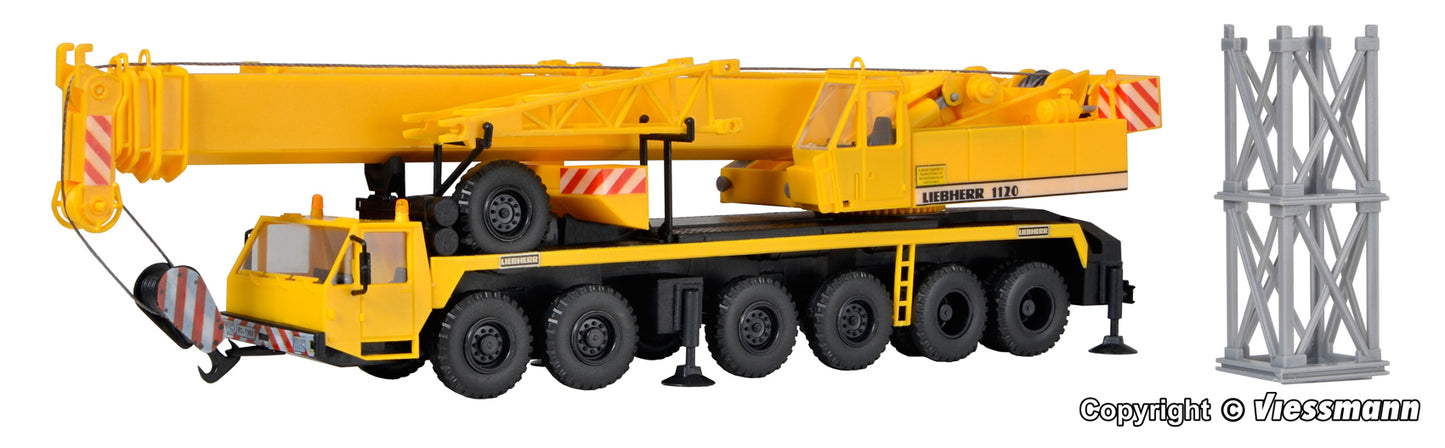 Guindaste telescópico Kibri 13012 H0 LIEBHERR 1120 com topo de treliça 1:87