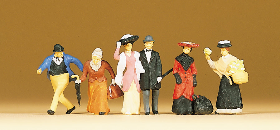 HO calcula viajantes e transeuntes por volta de 1900 Item nº: Preiser-12138 1:87