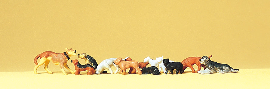Preiser HO Scale Dogs & Cats Figuras de animais 14165 1:87