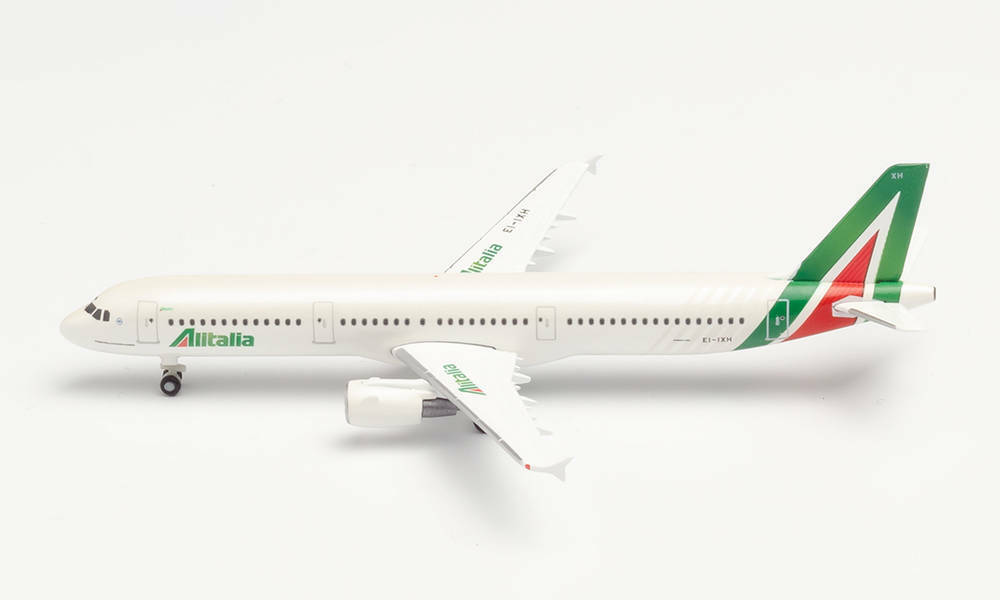 HERPA 533959 ALITALIA AIRBUS A321 "PIAZZA DELLA SIGNORIA GUBBIO" 1:500