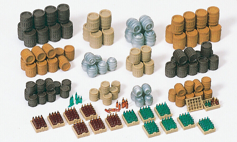 Preiser 17105 Set With Barrels & Bottles of Beer HO 1:87 amazing detail