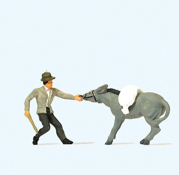 Preiser 29087 farmer whit Esel HO 1:87