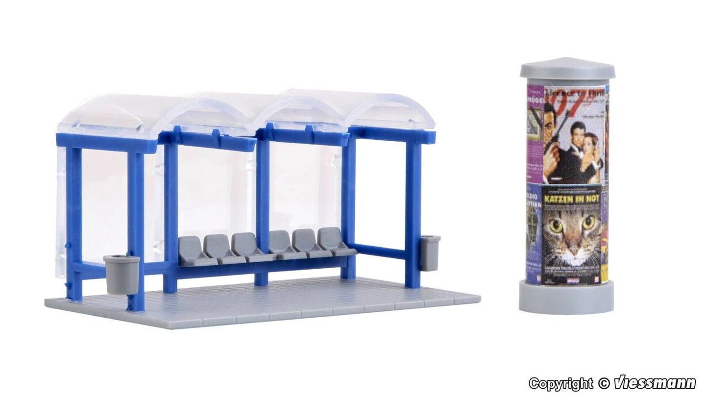 Kibri 38142 H0 Deco set Bus stop 1:87