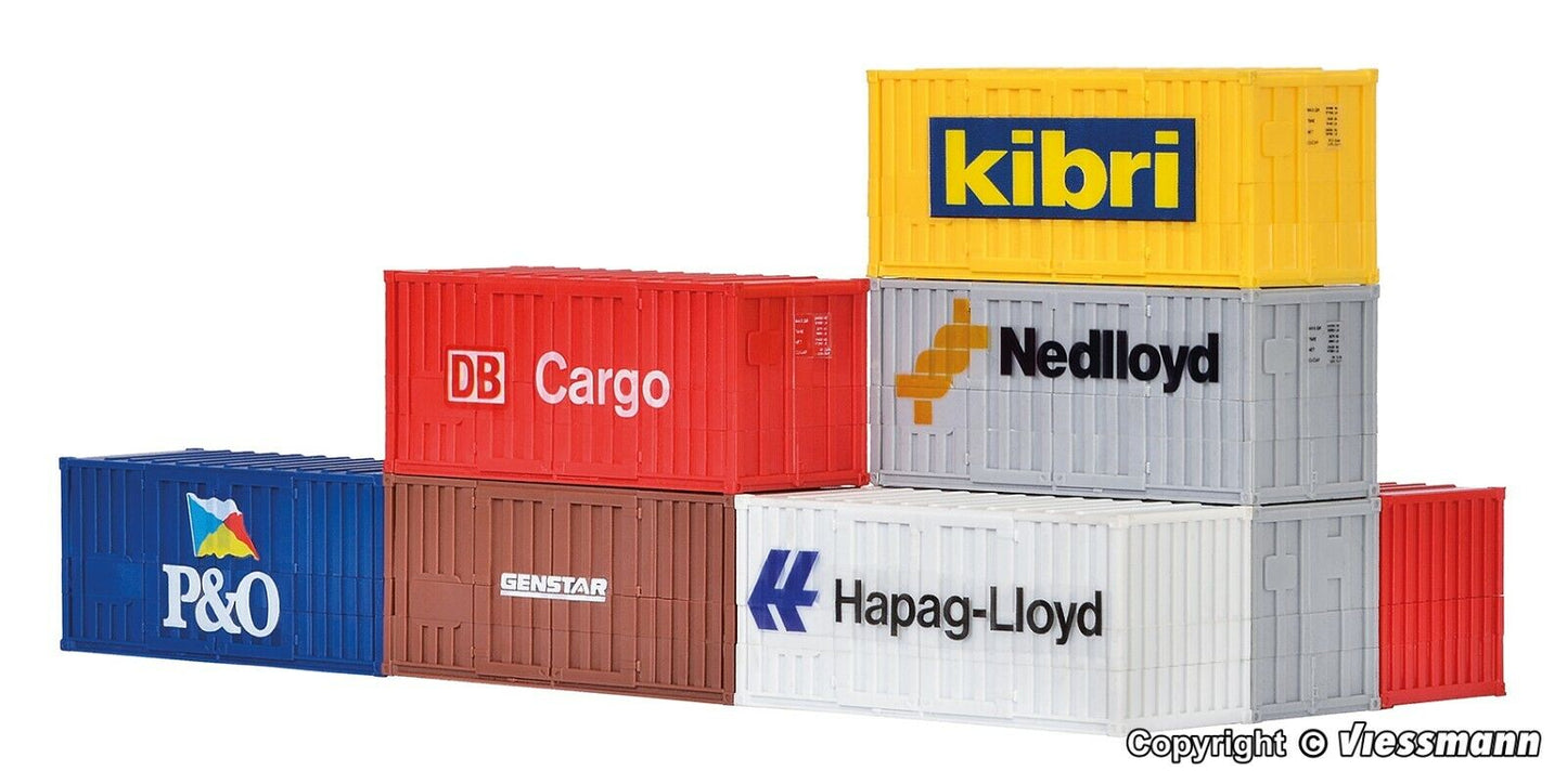 Kibri 10924 H0 20 ft container, 8 pieces1:87 suberb detail