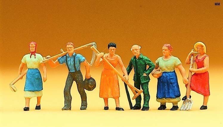 PREISER H0 FIGURES FARM WORKERS WITH TOOLS REF NO 14040 1:87