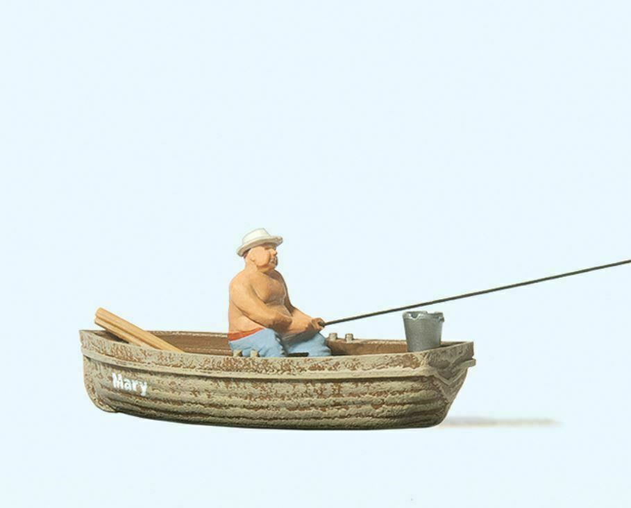 Preiser 28052 fishing in boat Spur H0 1:87