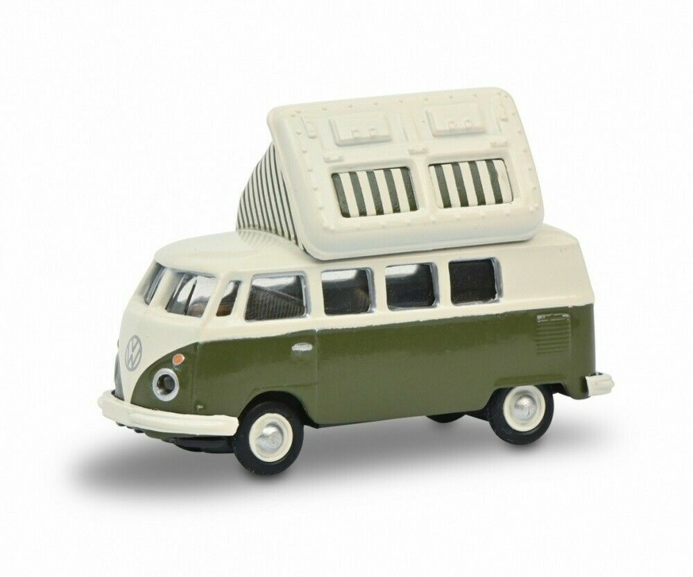 Schuco 26604 - 1/87 VW T1c Bus de Camping Vert/Blanc - Neuf 1:87