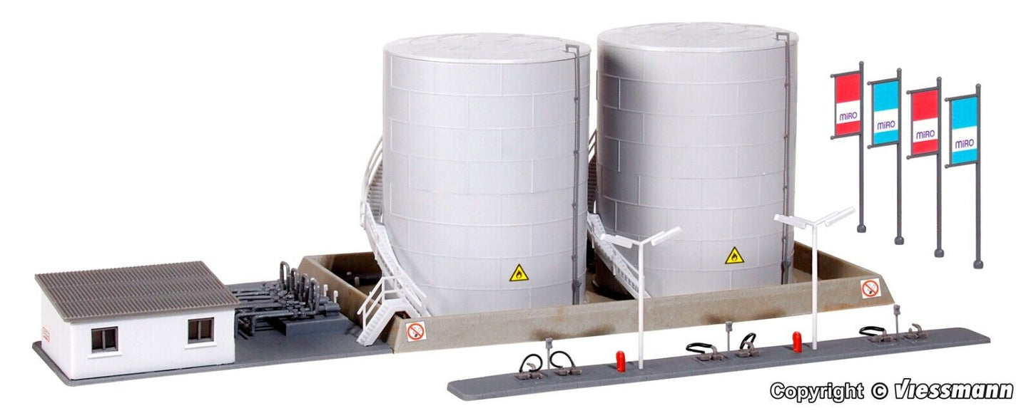 kibri 37467 N Twin deep tanks MIRO with office building and filling plant 1:160