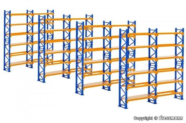 Kibri 38613 H0 Deco set Pallet shelving system, 4 pieces(HO) 1:87