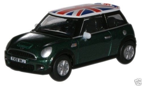 OXFORD 76NMN005 NEW Mini BRG Metallic/Union Jack 1/76 OO/HO