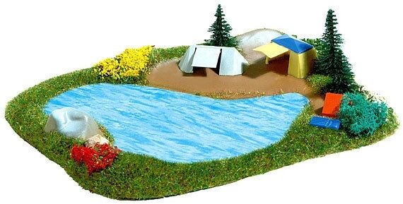 busch 8052 spur n 1:160 Lake with camp site ready made