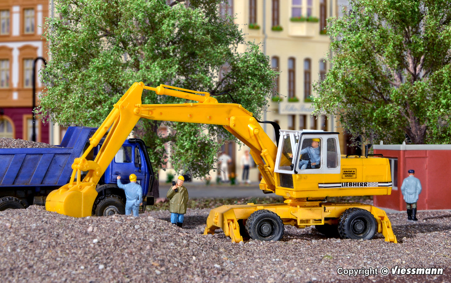 kIBRI 11264 H0 LIEBHERR mobile excavator A922 with attachments 1:87