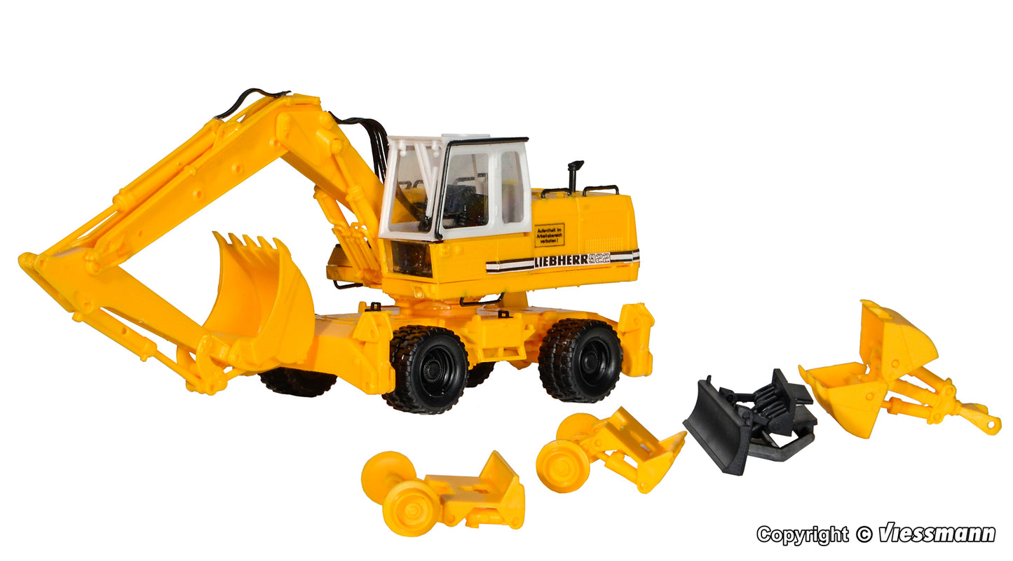 kIBRI 11264 H0 LIEBHERR mobile excavator A922 with attachments 1:87