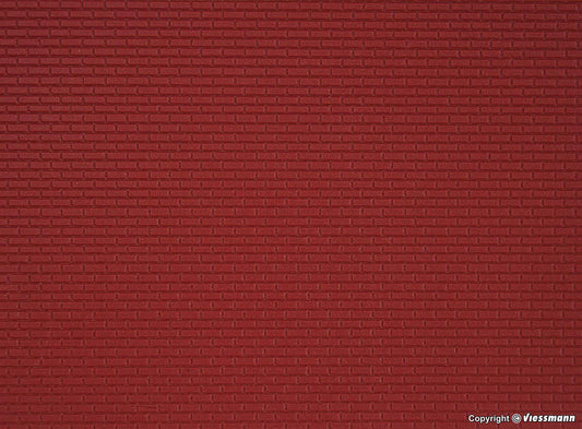 Kibri 34122 H0 Plastic red brick sheet, L ca. 20 x W 12 cm