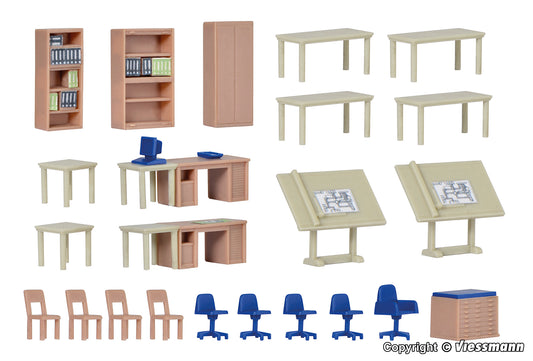 kIBRI 38655 H0 Deco set Office furniture 1:87