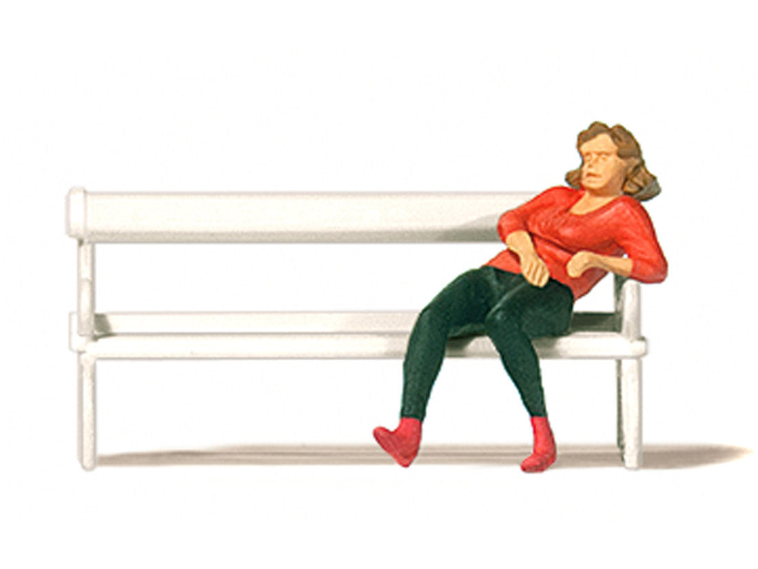 Preiser 28226 HO figure Woman on park bench ( figure more park bench) 1:87