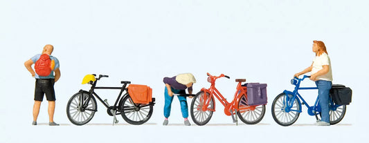 Preiser 10659 Cyclists' Short Break with Bikes  HO Model Figure 1:87