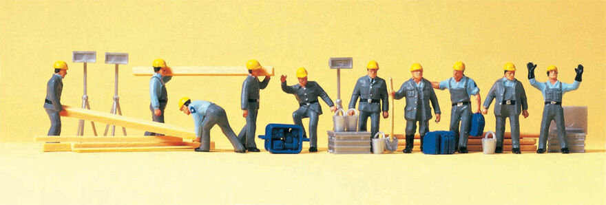 Preiser 10220 Workers THW HO 1:87