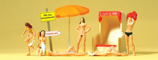 Preiser 10107  HO Gauge Nude Bathers (6)