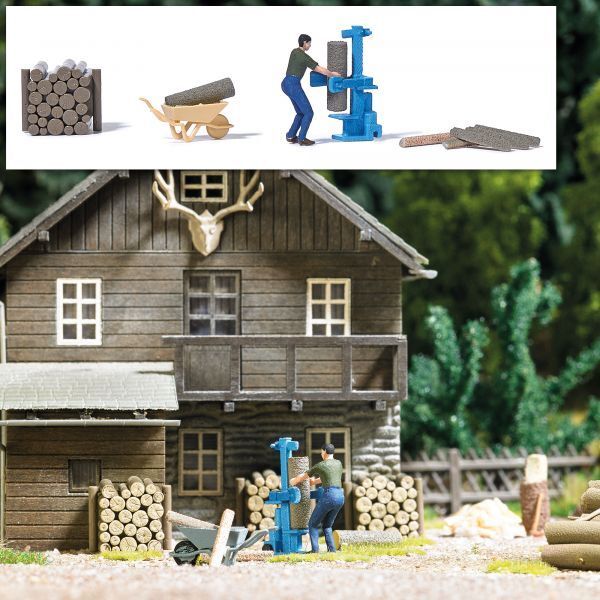 Busch 7808 Log Splitter 1:87  H0 great detail