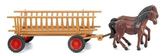 Wiking  089302 Cart with Horses H0 1:87 suberb detaiL.