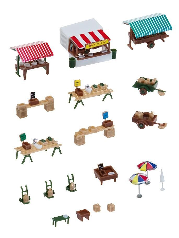 Faller 272533 Market stands and carts 1/160 suberb detail