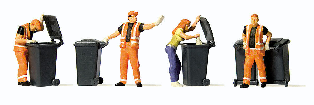 Preiser 10651 emptying trash bins 1:87 amaizing detail