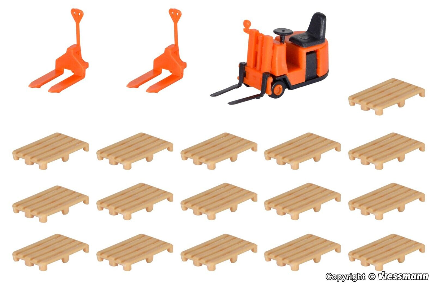 Kibri 38147 H0 Deco set Forklift and pallets  1:87