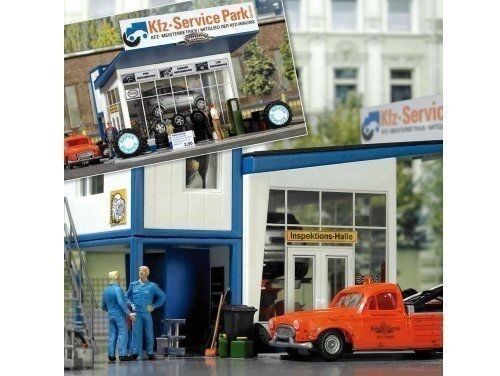 Busch 1062 Tire Service With Tow Truck Model (HO 1:87) plastic model