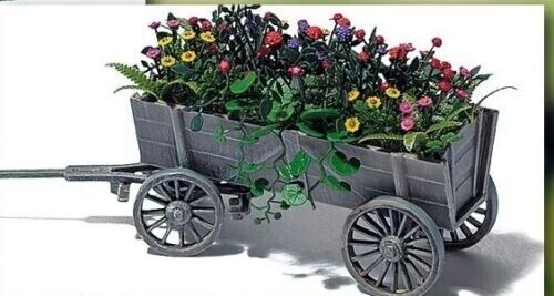 Busch 1228 Wooden Cart with Flowers HO Scale Model Vehicle