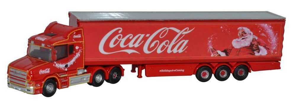 NTCAB007CC Oxford Diecast Scania T Cab Box Trailer Coca Cola Xmas n scale