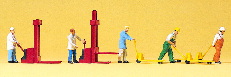 Preiser Preiser 10294 Stock workers with fork Stock workers with fork lifts 1:87