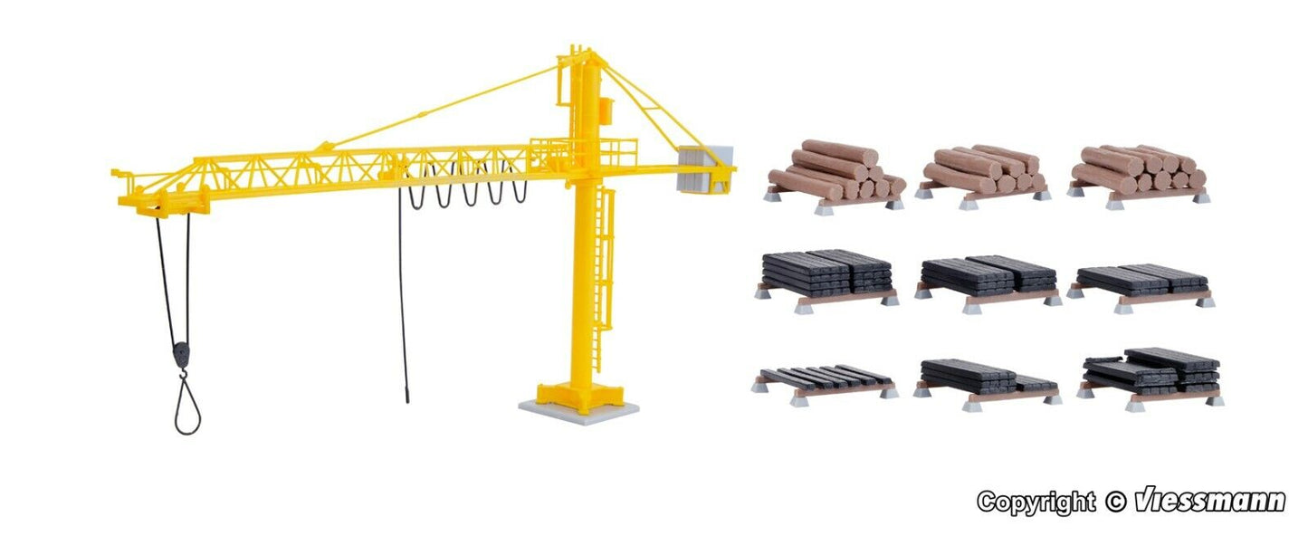 kibri 39817 H0 Crane with timber yard