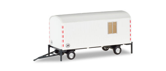 herpa  076395-002  construction trailer, white 1:87