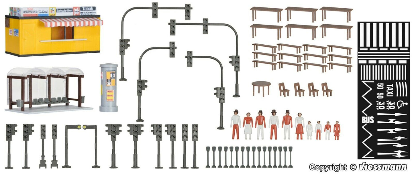 kibri 38102 H0 Deco-set Street and town