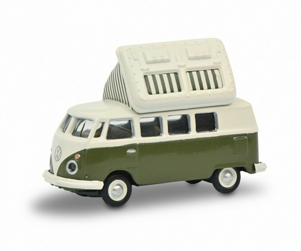 Schuco 26604 - 1/87 VW T1c Bus de Camping Vert/Blanc - Neuf  1:87