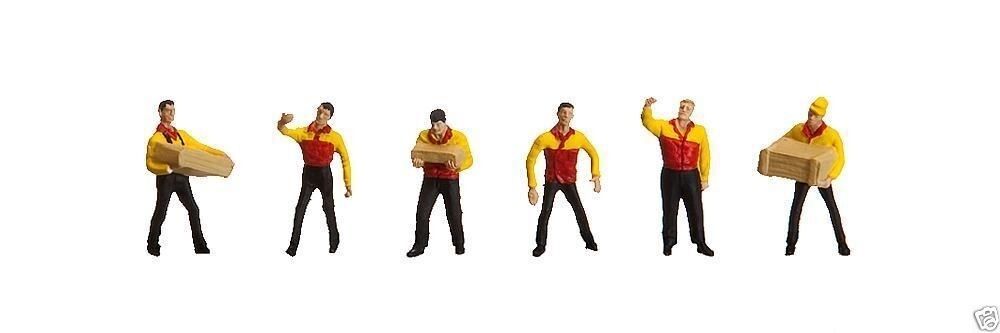 Faller H0-scale 151071 DHL Transport workers, Set of 6 Figures/People 1:87