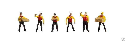 Faller H0-scale 151071 DHL Transport workers, Set of 6 Figures/People 1:87