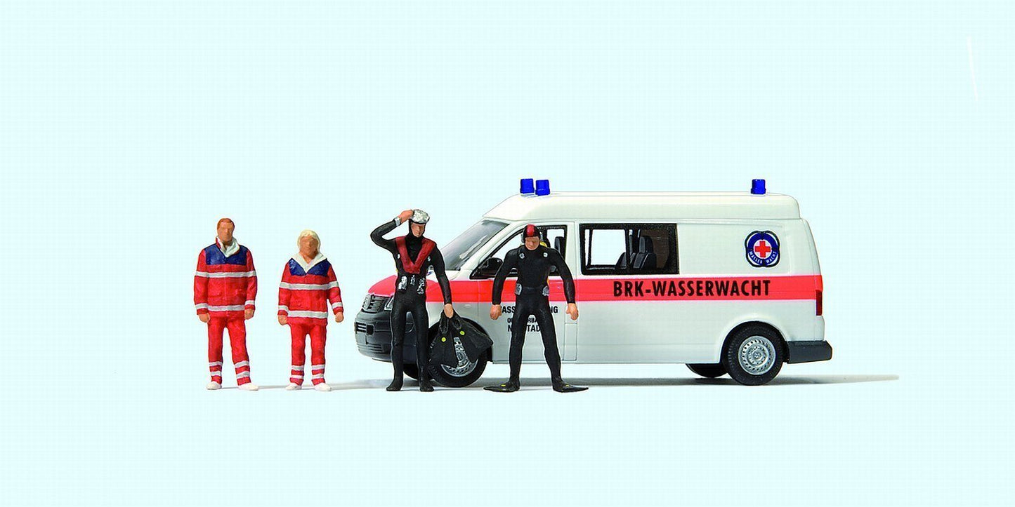 Preiser (HO 1:87) BRK Water Rescue Team w/Van 33261