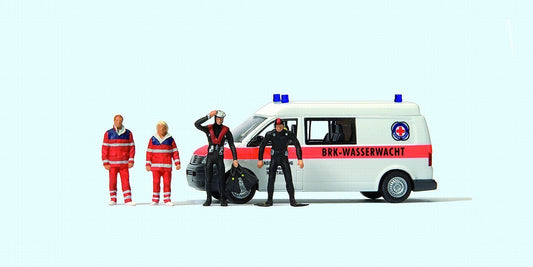 Preiser (HO 1:87) BRK Water Rescue Team w/Van 33261