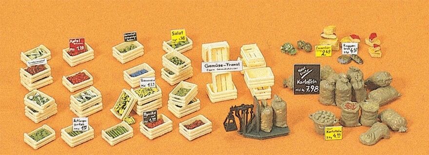 Preiser 17501 Fruit and vegetable boxes HO 1:87 amazing detail