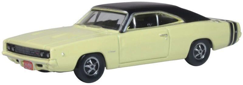 oxford 87dc68004  DODGE Charger - 1968 - yellow / black - Oxford 1:87