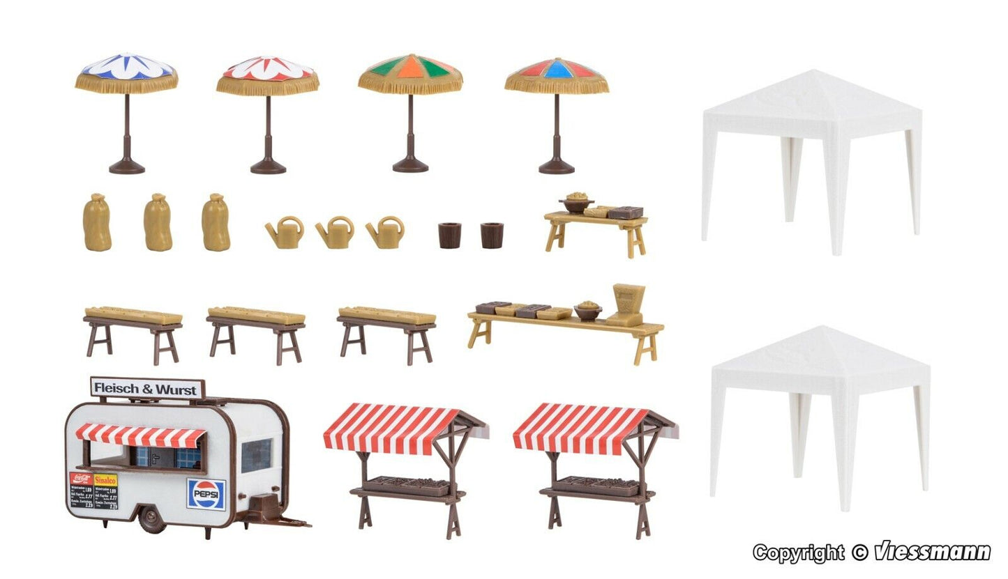 vollmer 45141 H0 Deco-set Weekly market 1:87 H0 Deco-set Weekly market 1:87