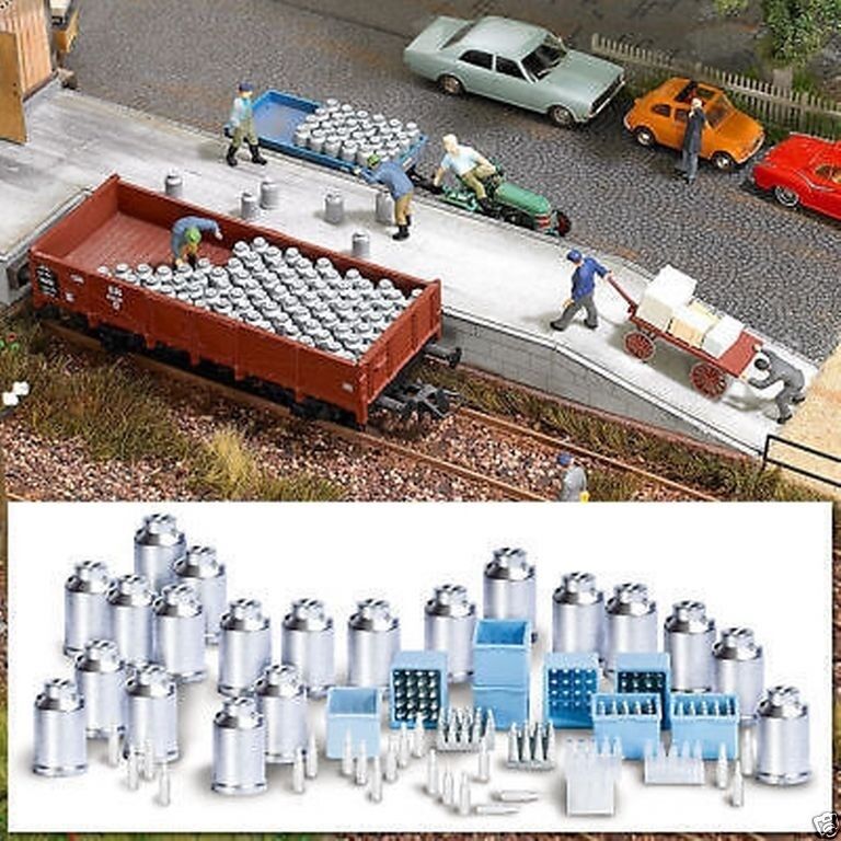 BUSCH NEW 1145 MILK CHURNS & CASES  1:87