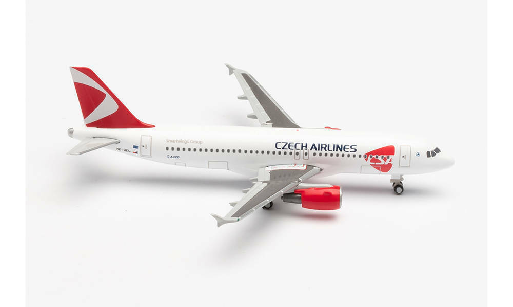 Herpa 534680 CSA Czech Airlines Airbus A320 - new 2020 colors – OK-HEU 1:500