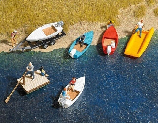 H0 Boote Art.-Nr. 1157 Boat & Raft Set busch 1:87